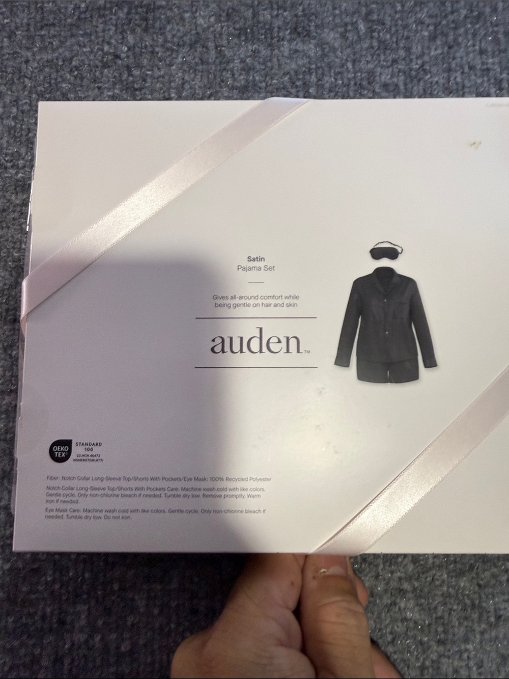 Auden Black Satin Pajama Gift Set - Picture 2 of 3